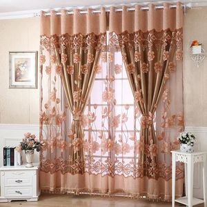 Perde 250cm x 100cm çiçek tül kapısı pencere örtü paneli şeffaf eşarp valances perdeler 4 renk