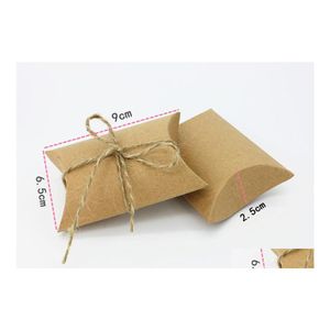 Prezent Vintage White Khaki Rope Candy Chocolate Paper Box na urodziny Drop dostaw