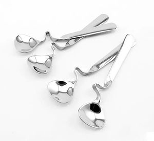 Tea Coffee Honey Drink Adorable Stainless Steel Curved Twisted Handle Spoon U handled V Handle Jam Spoons FY4450