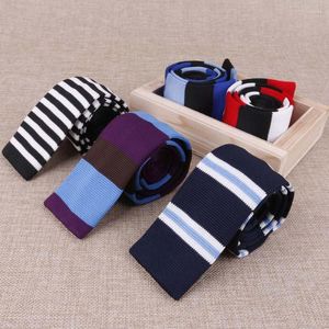 Bow Ties Upscale Men's Knitted Tie Flat 5.5cm Features Narrow Edition Fashion Neckties Necktie Gifts For Men Festival Holiday Wedding