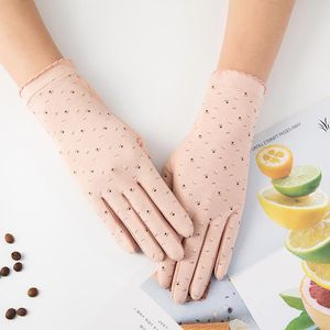 Пяти пальцев перчатки летние дамы кружевные солнцезащитные кремы дышащие солнцезащитные солнцезащитные солнцеза