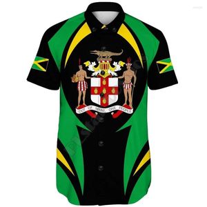 Men's Casual Shirts Jamaica Short Sleeve Shirt Action Flag Hawaii Barber Shop 3D Printed Men For Women Tee Hip Hop