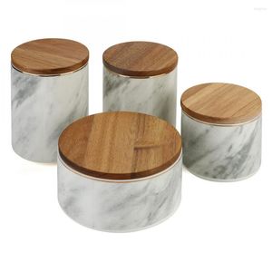 Storage Bottles Marble Pattern Sealed Jar With Lid Nordic Ceramics Box Coffee Tea Candy Decoration