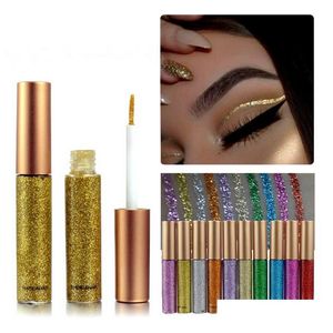 Eyeliner handaiyan glitter impermeável mticolor colorido delineadores longos Últimos lantejoulas brilhantes lantejoulas de maquiagem de maquiagem de maquiagem entrega dho4r