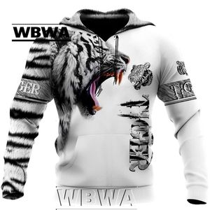 Men's Hoodies Sweatshirts Fashion autumn lion hoodie suit with white tiger skin 3D fully printed men's sweatshirt unisex zipper pullover casual coat 230111