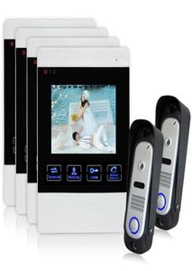 Homefong Whole Wired 4 Inch Video Door Phone Intercom Entry System With Monitor 2 Doorbell Camera Phones
