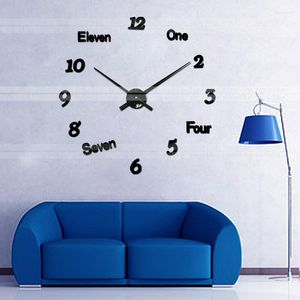 Wall Clocks Large 3D Clock Big Size Home Decor DIY Quartz Sticker Mirror Surface Art Watch Horloge