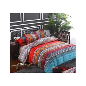 Sängkläder set bohemian 3 4sts mandala duvet er set platt ark kudde twin fl queen king size sängkläder släpp leverans hem trädgård dhvau