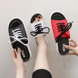 Slippers Women's Outside Summer Couple Style Fashion Lace-up Comfortable Skin-friendly Casual Wild High-quality Sandals U30-51