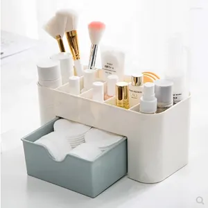 Aufbewahrungsboxen Make-up-Organizer Doppelschichtige Kosmetik-Organizer-Box Kunststoffschubladen Lippenstift-Desktop-Container