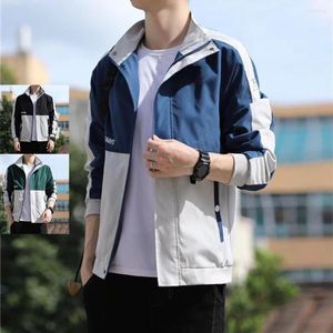 Men's Jackets Cozy Men Coat Pockets Color Matching Jacket Male Breathable Outdoor Costume