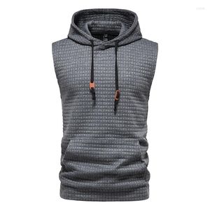 Men's Hoodies 2023 Winter Men's Sleeveless Hoodie Sweater Pullover Korean Fashion Street Designer Top Casual Sweatshirt