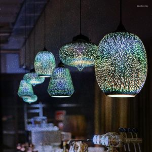 Подвесные лампы северные 3D нарисованные звездные стеклянные светильники