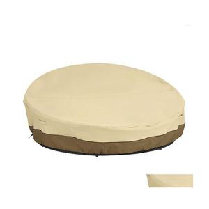 Chaves de cadeira Ers Round Daybed ER 90 polegadas 210d Pesado Oxford Fabric Day Sofá Sofá à prova d'água Droga resistente ao clima UV Ho dhbfv