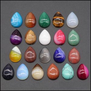 Acrylic Plastic Lucite 12Pcs/Lot Wholesale 25X18Mm Assorted Natural Stone Water Drop Teardrop Beads For Diy Jewelry Accessories 50 Dhcnl