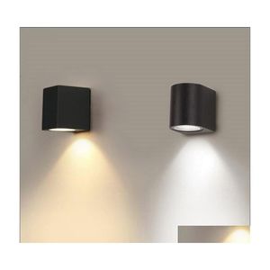 Lampa ścienna Wodoodporna wewnętrzna zewnętrzna światła LED LED Surface Mouted Aluminium Sconce do wystroju domu ganek ogrodowy Lighting Dostawa E DHBA7