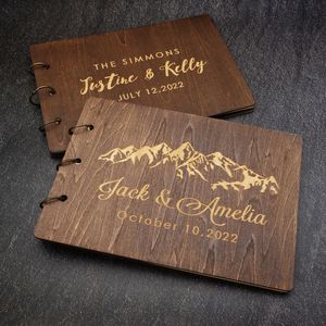 Weitere Event- und Partyzubehör, personalisiertes Gästebuch, A4, A5, Hochzeitsbücher, Holzalbum, Taufe, Hochzeit, Dekoration 230110