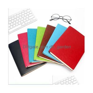 Blocos de notas Colorf Writing Journal Notebook Pu Leather Diary Office Travel Office Crianças Estudantes Artigos de papelaria Presente de aniversário Drop Deli Dhgarden Dhgvu