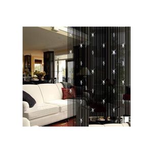 Vorhang Moderne Verdunkelungsvorhänge für Wohnzimmer mit Glasperlentürschnur Weiß Schwarz Kaffee Fenstervorhänge Dekoration Drop Delive Dhrc3