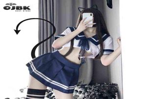 Ojbk School Girl Japońskie kostiumy plus size kobiety seksowna cosplay bielizna uczeń mundur z minisplirtem cheerader strój nowy 22H087066518