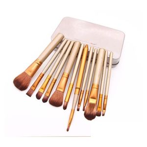 Makeup Brushes Tools Nude 12 Piece Professional Brush Sets Iron Box Dhs Drop Delivery Health Beauty Accessories Dhflx