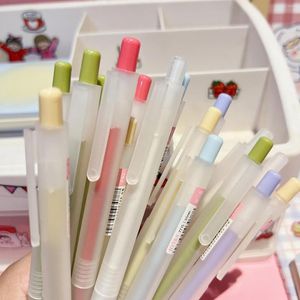 Tryck gelpennor Frosted Ink Pen 0,5mm Kawaii School Stationery 2023 Supplies Office Random Writing Color W7W9