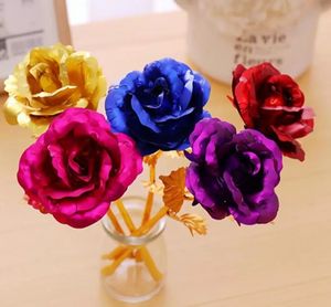 Christmas Day Gift 24k Gold Foil Plated Rose Creative Gifts Lasts Forever Rose for Valentine Day girl gifts FY7455 tt0111