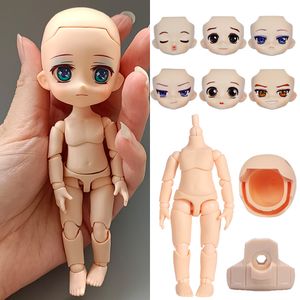 Dockor Normal White YMy Doll Body Head Face 10cm Moveble Joints Doll med Makeup Diy Toys Bytesbita tillbehör för GSC Head 230111