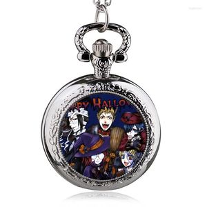 Pocket Watches Gift Halloween Black Butler Retro Steampunk Quartz Watch Necklace Pendant Chain Romantic Souvenir Lady