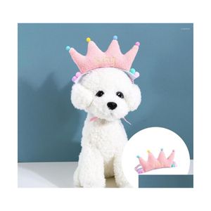 Dog Apparel Lovely Flannel Pet Princess Hat Headdress Skin Friendly Dressup Drop Delivery Home Garden Supplies Dhngk