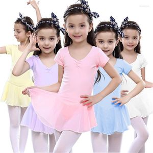 Scenkläder av hög kvalitet i lager flickor öva dansrosa svart lila chiffong barn balett klänning