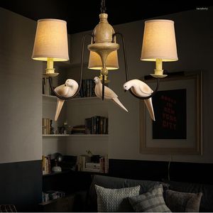 Candeliers de resina moderna lustre de pássaro iluminação estilo americano lustres e pendentes para sala de jantar lustre