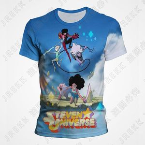 Magliette da uomo Estate Camicia stampata 3D Moda Uomo Donna Bambini Cartoon Anime Steven Universe T-Shirt Boy Girl Cute Short Sleeve TopsMen