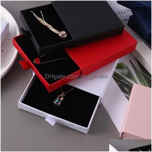 Banche per gioielli Kraft Box Regalo regalo per la collana ad anello Orerazione Regali da donna Confezione con spugna all'interno della consegna a goccia Dhgarden Dhfqz