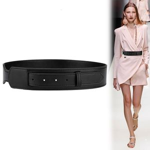 Belts Cowskin For Women Coat Fashion Black Soft Cow Genuine Leather Waistbands Dress Sexy Corset Waist Seal Lady Sweater