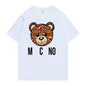 Bear Print Herr T-shirts lyxmärke Vit Modedesigner Summer HighQuality Top Tees US Storlek M-XXL