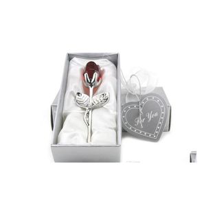 Party Favor Romantic Wedding Gifts Mticolor Crystal Rose Favors With Colorf Box Baby Shower Souvenir Ornament för gästdroppe DELIVE DH6GV
