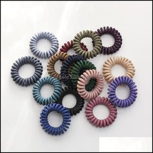 Hair Rubber Bands Scrub Elastic Telephone Wire Ties Ponytail Holder Gum Women Girls Spiral Scrunchies Accessories Drop Delivery Jewe Ot5Za