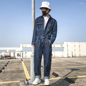 Men's Pants Hip Spring Hop Denim Coverall Men's Jeans Cotton Jumpsuit Long Sleeve Male Loose Casual Washed Straight Tide Overalls