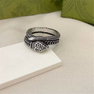 Mens Designer Rings Engagement for Women Casual Hip Hop Love Ring Snake Pattern Fashion 925 Silver Ornament Luxury Jewelry 3 Styles With Box