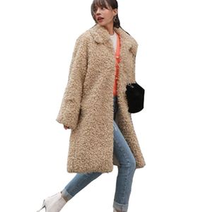 Women's Fur & Faux High Quality Parker Lamb Wool Real Female Coat 2023 Winter Casual Thick Warm Solid Color Women NBH452