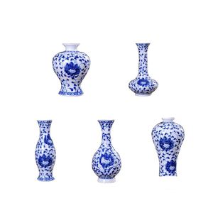 Wazony tradycyjny chiński niebieski biały biały porcelanowy wazon ceramiczny vintage Dekoracja domu upuszczenie dostawy ogrodu dhlfs