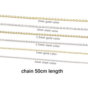 Chains 50cm for Jewelry Findings & Components Making Women Men Diy Stainless Steel Gold Plated Silver Chain Wholesale