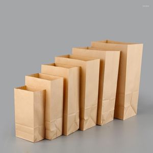 Involucro regalo 100 pz/lotto Brown White Kraft Paper Cake Bags Box Food Packaging Jewelry Pane Candy Party For Boutique Cookie