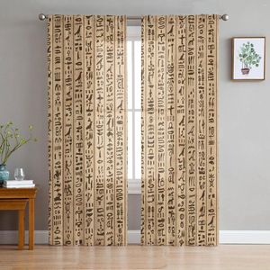 Curtain Ancient Egypt Hieroglyphs Retro Style Modern Curtains For Living Room Tulle Window Sheer Bedroom Accessories Decor