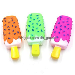 Dog Toys Chews Pet Toy Chew Squeaky Rubber Popsicle Shaped For Cat Puppy Small Dogs Ice Cream Bite Molar Funny Interactive Dhgarden Dhhtu