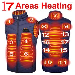 Men's Vests Warm 17 Zone Usb Heated Vest Electric Jacket Man Outdoor Heating S-6XL Winter Hunting Heater Clothes Women Thermal