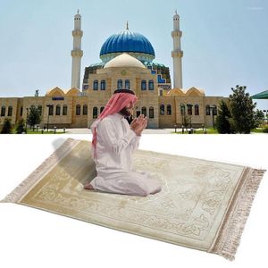 Carpetes Oração muçulmana para sala de estar casa clássica tapete macio portátil qibla piso tape