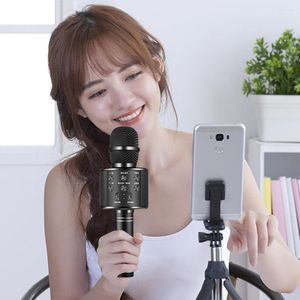 Microphones Professional Karaoke Microphone Portable Bluetooth-kompatibel trådlös handhållen Mic USB Home KTV Musikspelare Singing