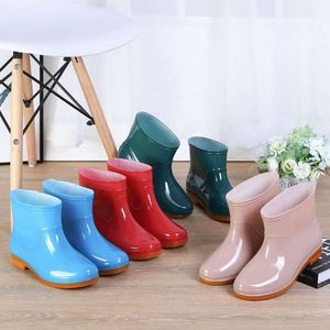 Site Boots Slip Short Female Resistant Kitchen Shoes Warm Waterproof Laundry Rain Rubber Overshoes 36-41 44600 71685